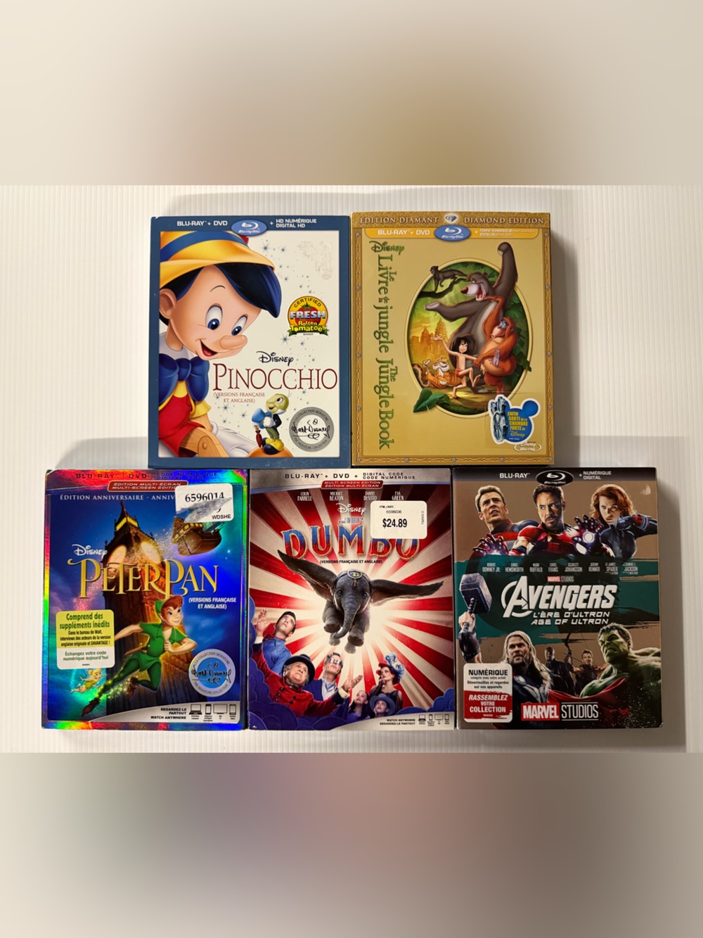 Brand New Disney & Marvel Blu-ray/DVD Lot (5 Movies) – Sealed!